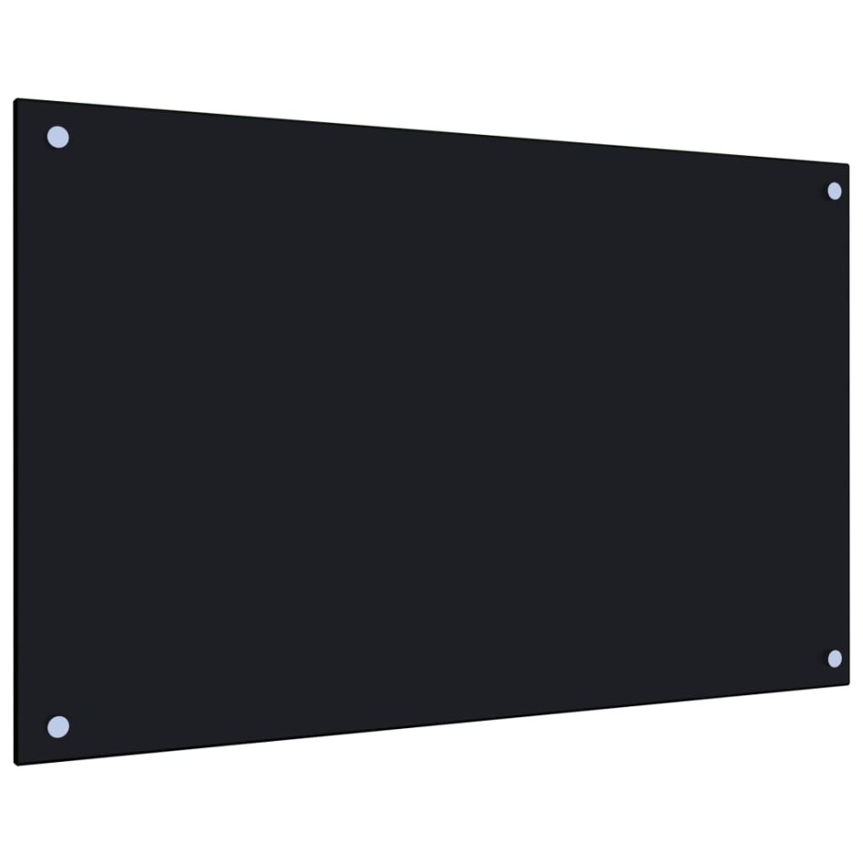 Protección salpicaduras cocina vidrio templado negro 80x50
