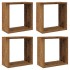 Estantes cubo de pared 4 uds madera envejecida 30x15x30