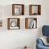 Estantes cubo de pared 4 uds madera envejecida 30x15x30