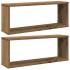 Estantes cubo de pared 2 uds madera roble artisan 60x15x23