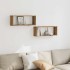 Estantes cubo de pared 2 uds madera roble artisan 60x15x23
