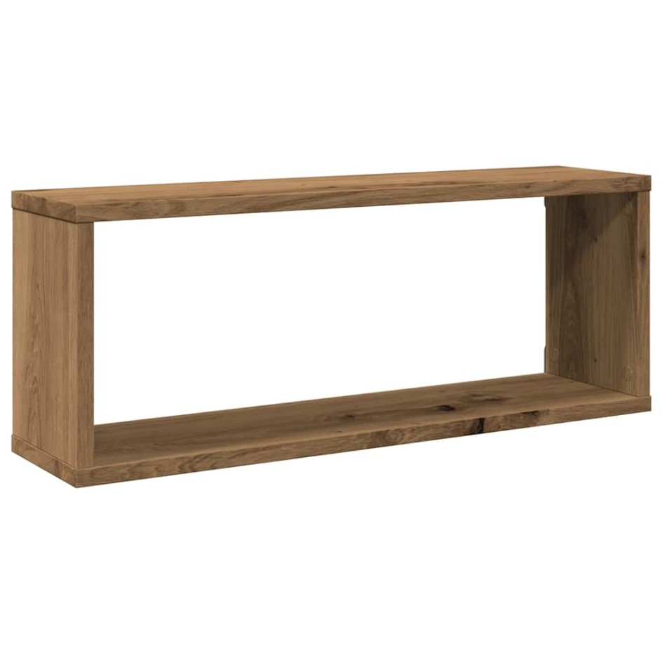Estantes cubo de pared 2 uds madera roble artisan 60x15x23