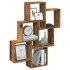 Estante cubo de pared madera ingeniería envejecida 78x15x93