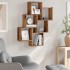 Estante cubo de pared madera ingeniería envejecida 78x15x93