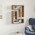Estantes cubo de pared 2 uds madera envejecida 50x15x50
