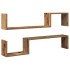 Estante de pared 2 uds madera ingeniería envejecida