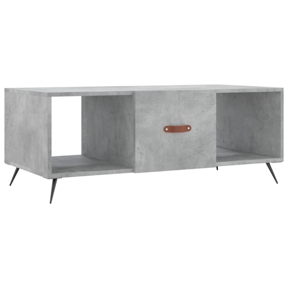 Mesa de centro madera contrachapada gris hormigón 102x50x40