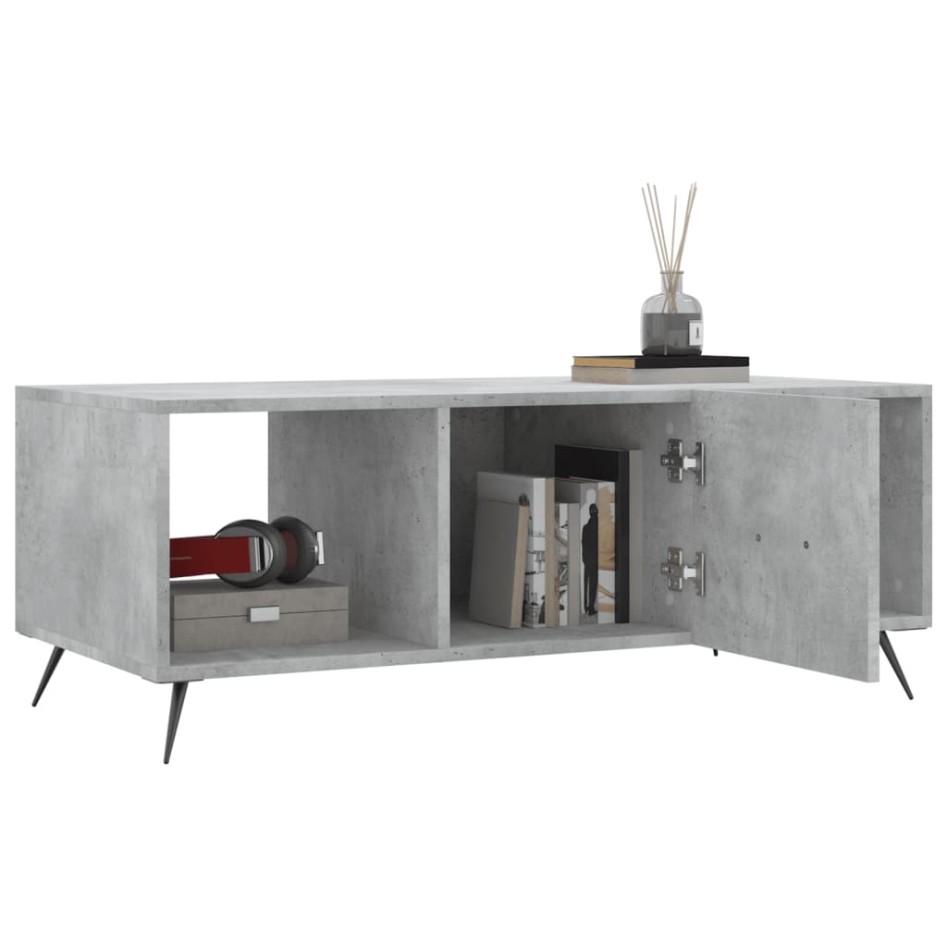 Mesa de centro madera contrachapada gris hormigón 102x50x40