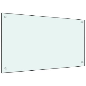 Protección salpicaduras cocina vidrio templado blanco 90x50