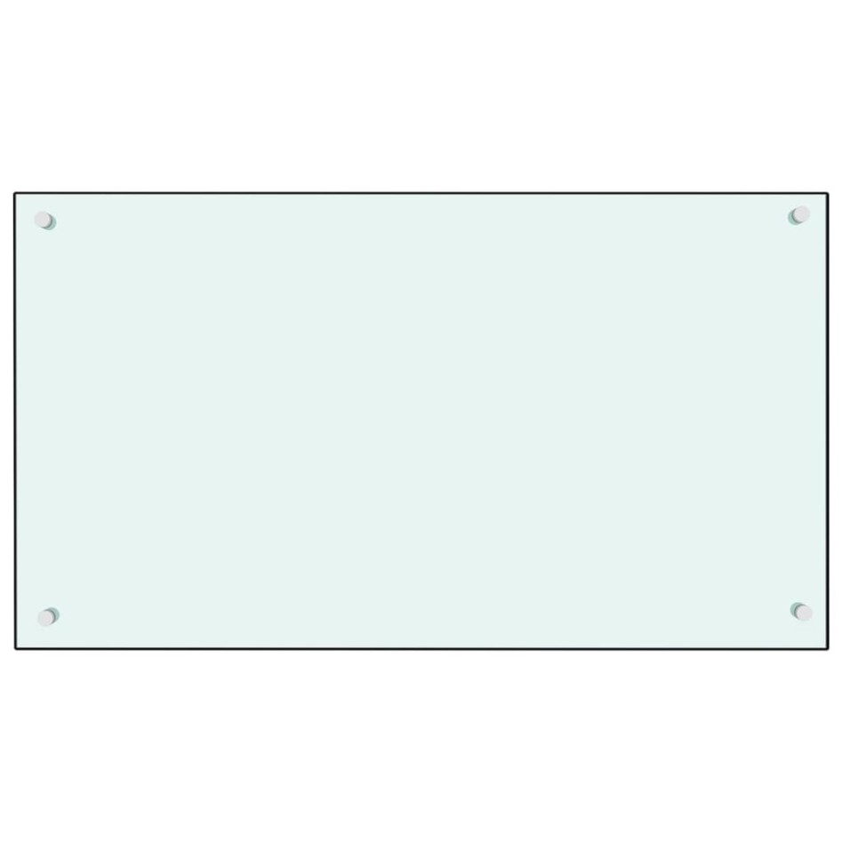 Protección salpicaduras cocina vidrio templado blanco 90x50