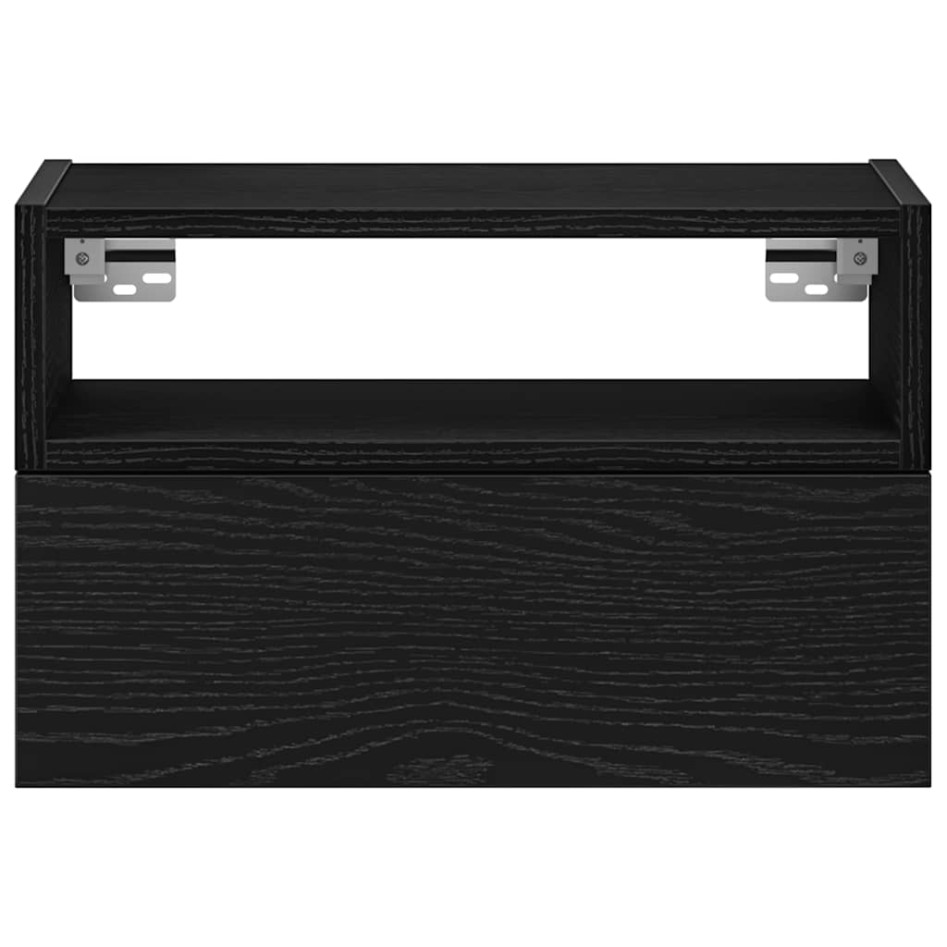 Mesita de noche de pared negra 45x26x28,5