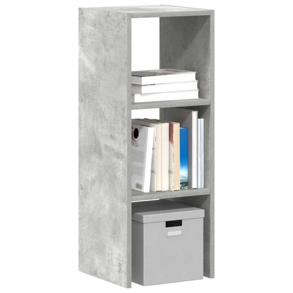 Librería apilable madera contrachapada gris cemento 30x30x80