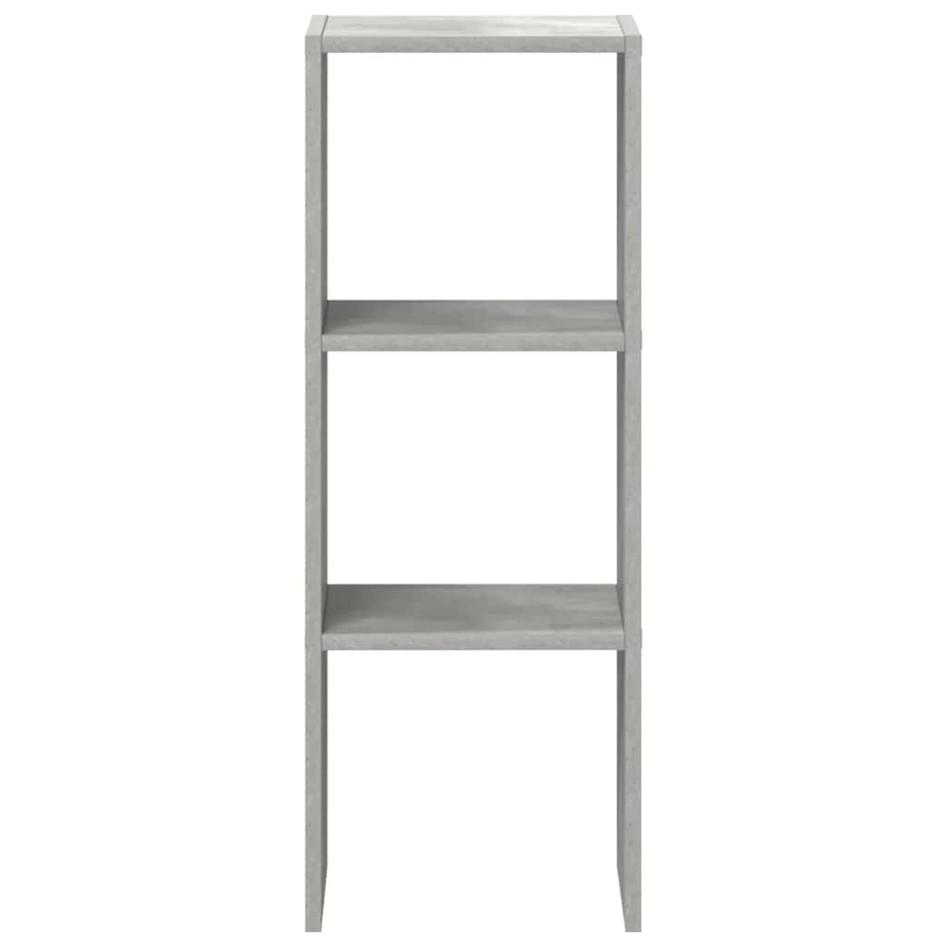 Librería apilable madera contrachapada gris cemento 30x30x80