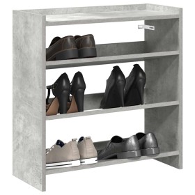 Mueble zapatero madera contrachapada gris hormigón 60x25x62