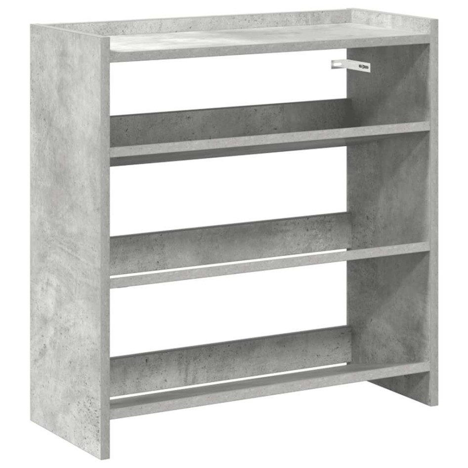 Mueble zapatero madera contrachapada gris hormigón 60x25x62