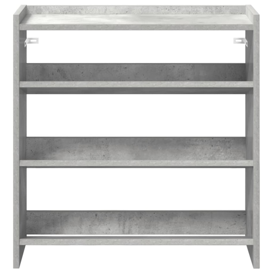 Mueble zapatero madera contrachapada gris hormigón 60x25x62