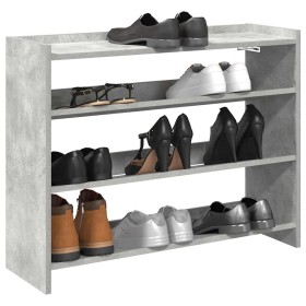 Mueble zapatero madera contrachapada gris hormigón 80x25x62