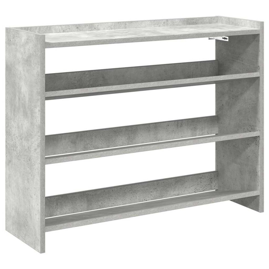 Mueble zapatero madera contrachapada gris hormigón 80x25x62