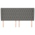 Cabecero con orejas de tela gris oscuro 203x23x118/128