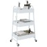 Carrito de almacenaje 3 niveles acero blanco 42x41,5x77