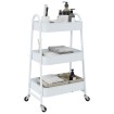 Carrito de almacenaje 3 niveles acero blanco 42x41,5x77 cm