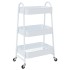 Carrito de almacenaje 3 niveles acero blanco 42x41,5x77