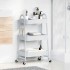 Carrito de almacenaje 3 niveles acero blanco 42x41,5x77