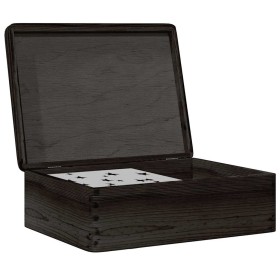 Caja de madera con tapa madera maciza de pino negra 40x30x13