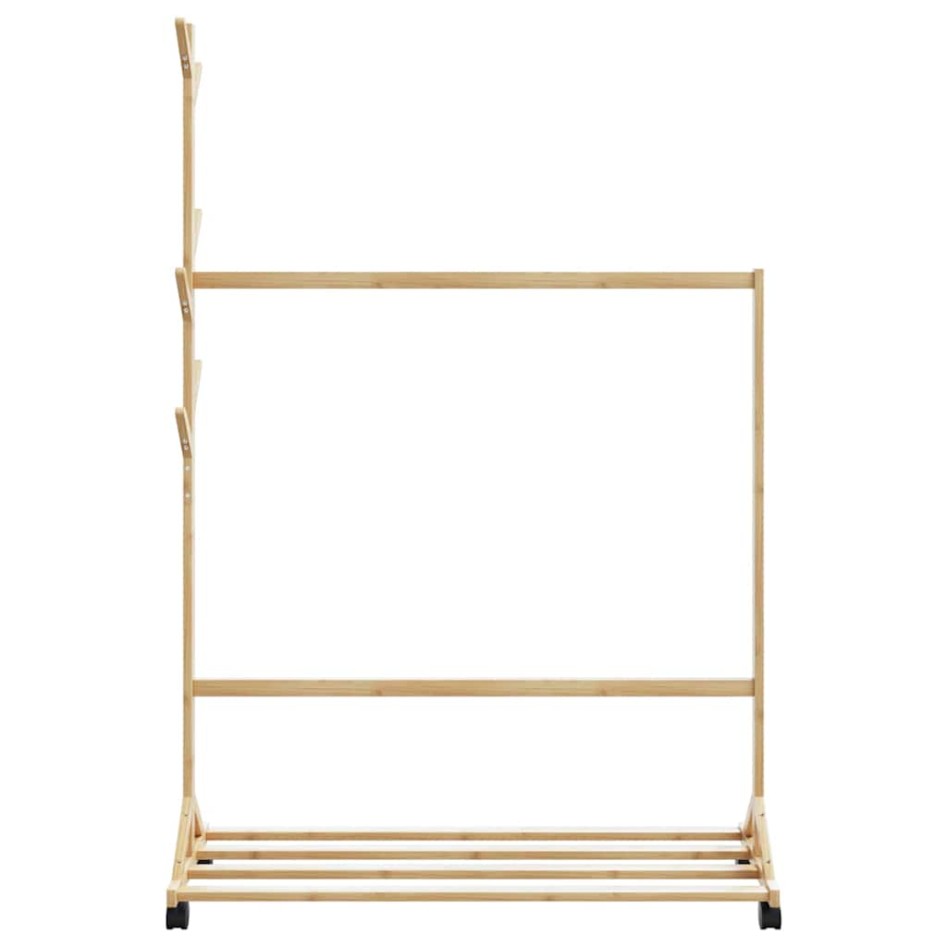 Perchero con ganchos y ruedas 100x35x157 cm