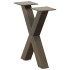 Patas de mesa centro forma X 2uds acero natural 30x(30-31)