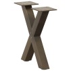Patas de mesa centro forma X 2uds acero natural 30x(30-31) cm