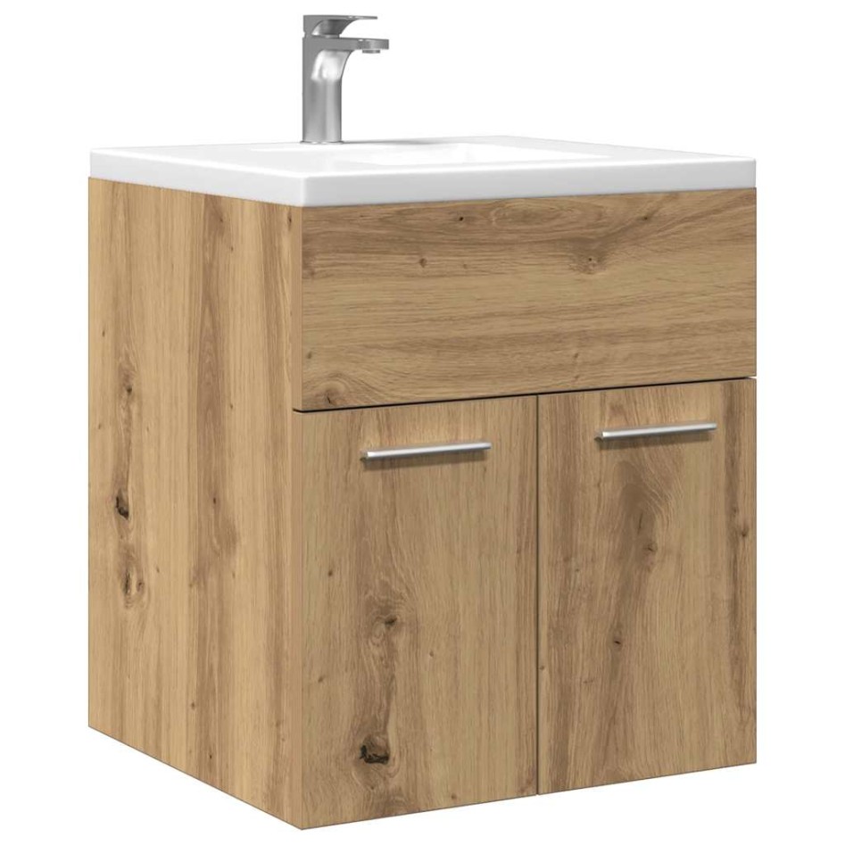 Mueble de lavabo de baño madera roble artisan 41x38,5x46