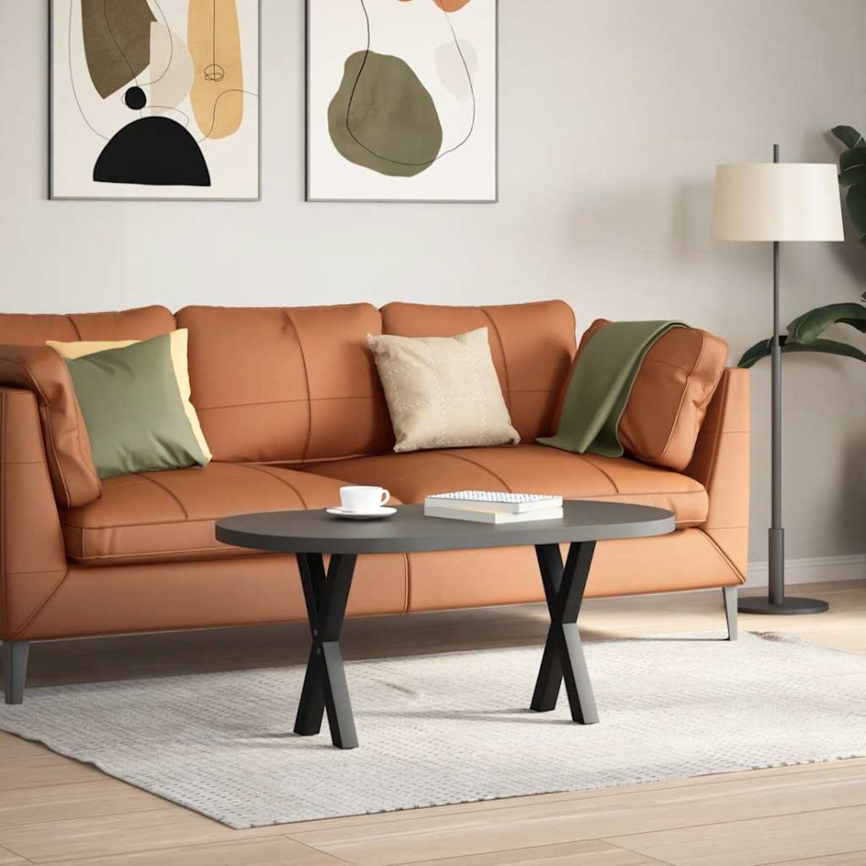 Patas de mesa de centro forma X 2uds acero negro 38x(42-43)