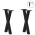 Patas de mesa de centro forma X 2uds acero negro 38x(42-43)