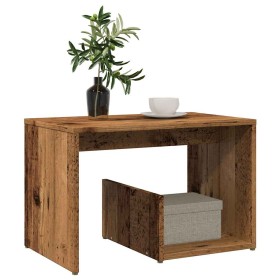 Mesa auxiliar de madera contrachapada envejecida 59x36x38