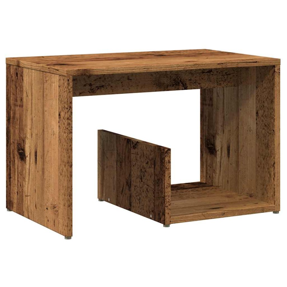 Mesa auxiliar de madera contrachapada envejecida 59x36x38