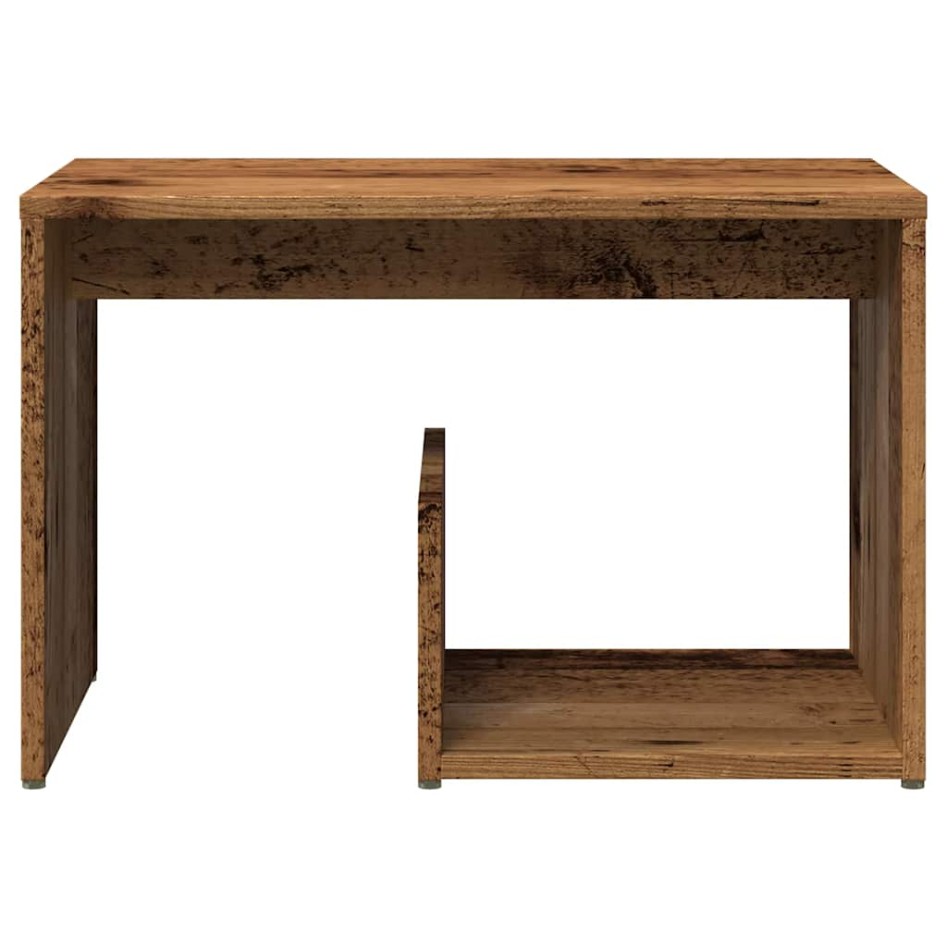 Mesa auxiliar de madera contrachapada envejecida 59x36x38