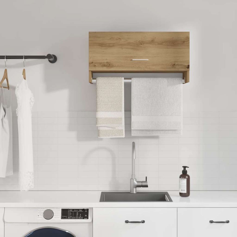 Armario de madera de ingeniería roble artesanal 70x32,5x35