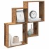Estante de pared madera ingeniería envejecida 80x15x78,5