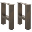 Patas para mesa de centro de acero natural 2 uds 30x(30-31) cm