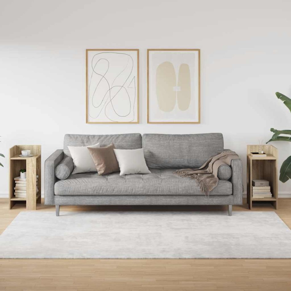 Mesas auxiliares 2 uds con estante roble sonoma 25,5x27x60