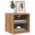 Muebles TV de pared luces LED 2 uds roble artisian