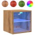 Muebles TV de pared luces LED 2 uds roble artisian