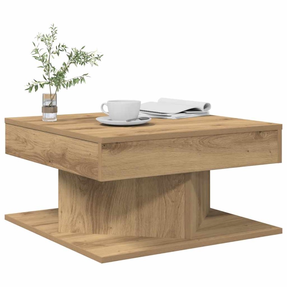 Mesa de centro madera ingeniería roble artisan 55x55x30