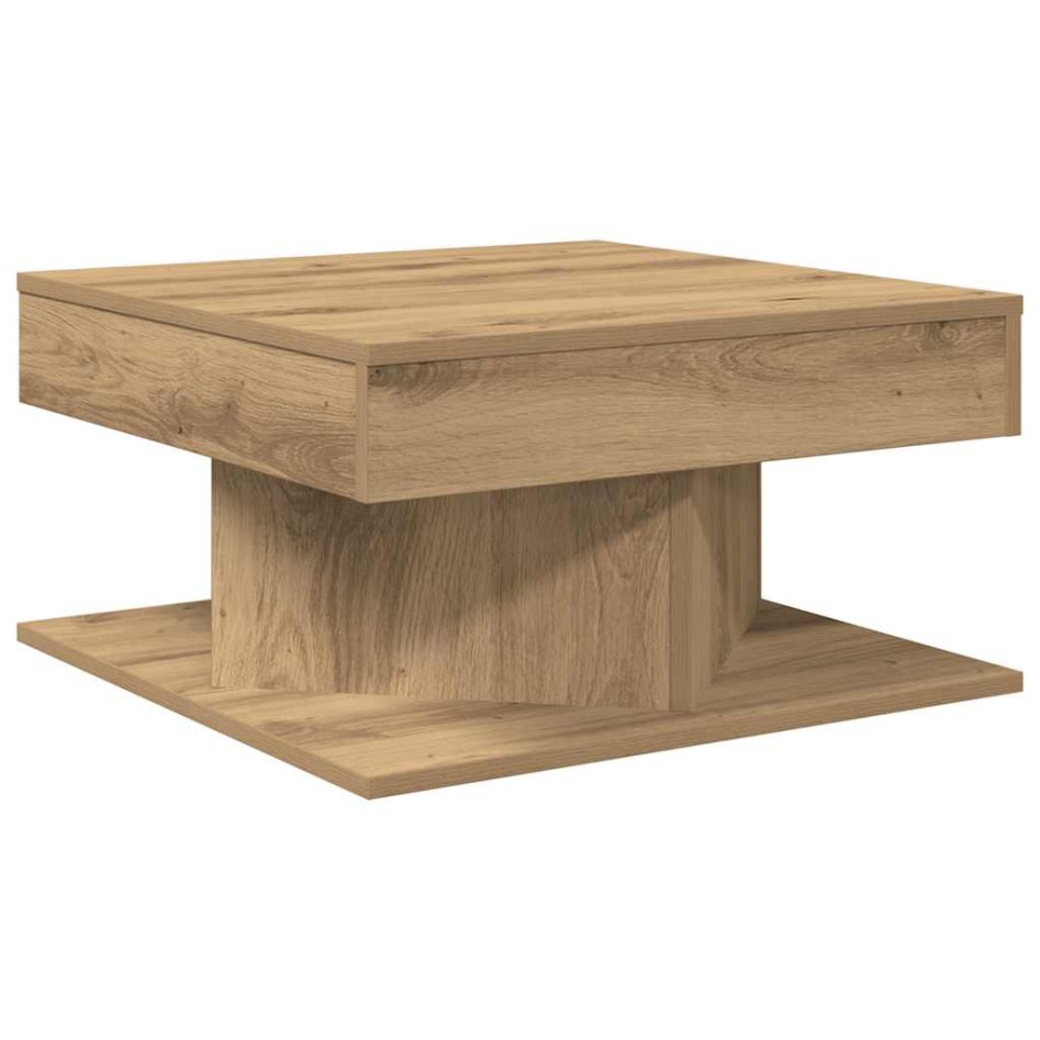 Mesa de centro madera ingeniería roble artisan 55x55x30