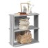 Librería 3 estantes madera ingeniería gris Sonoma 60x30x60