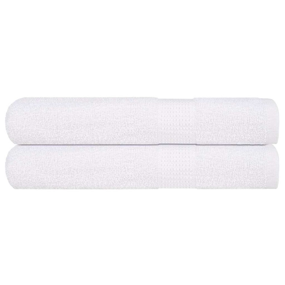 Toallas 2 uds 100% algodón blanco 100x200 cm 600