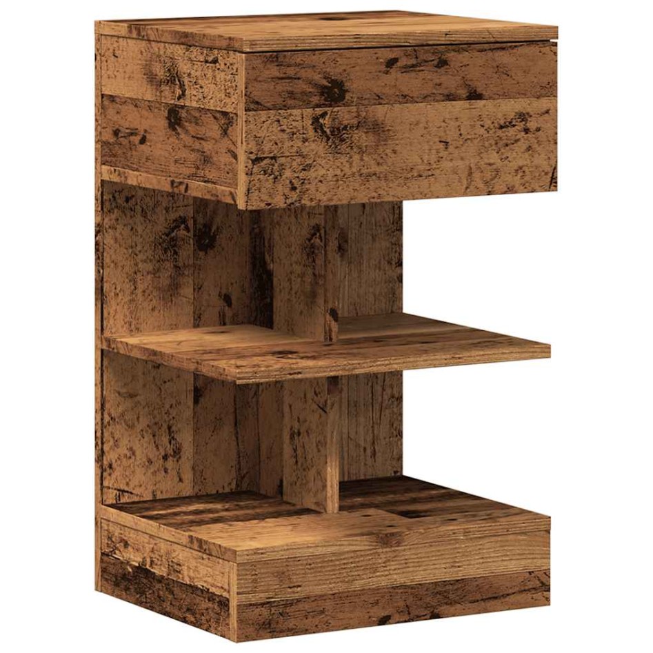 Mesita de noche madera contrachapada madera antigua 40x35x65