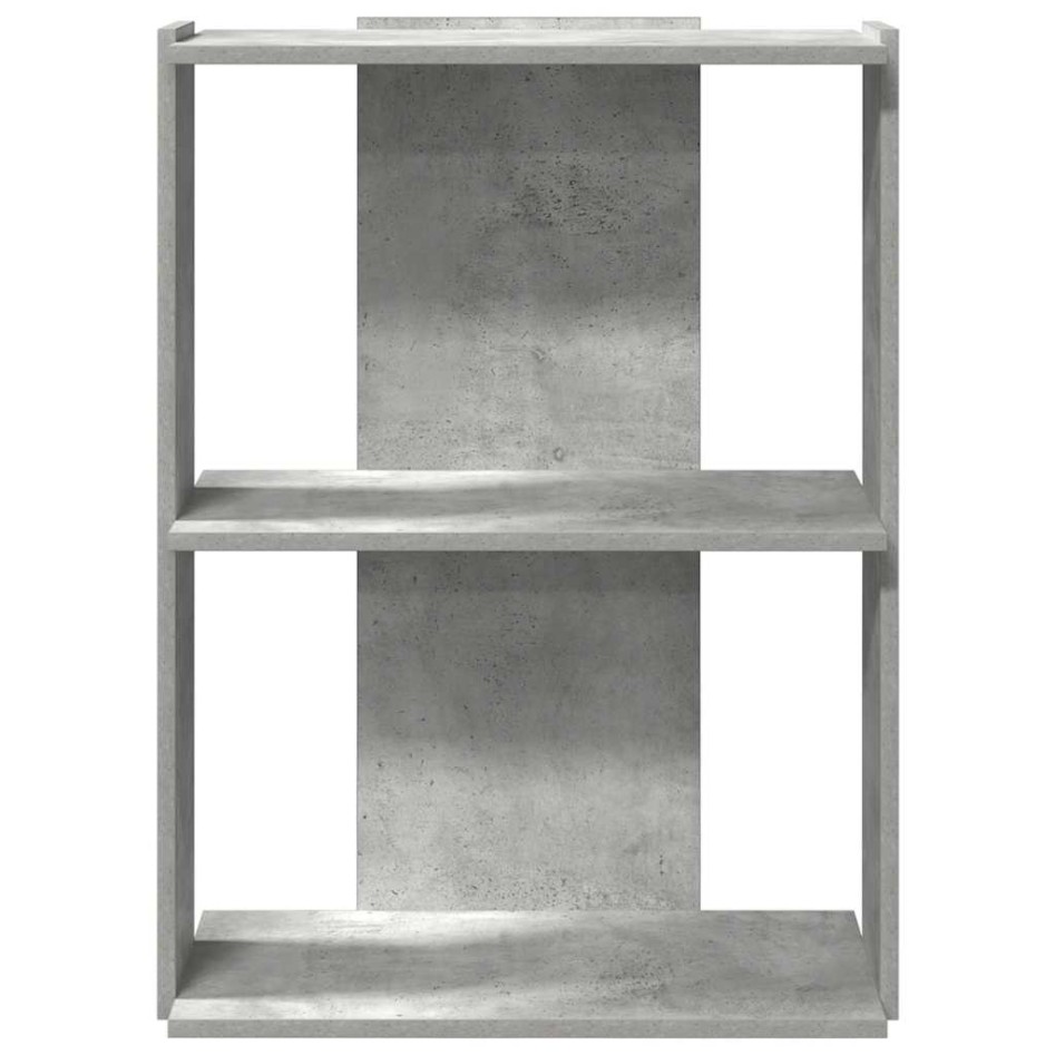 Librería de 3 niveles madera gris hormigón 60x30x80