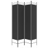 Biombo divisor de 4 paneles de tela negro 160x200
